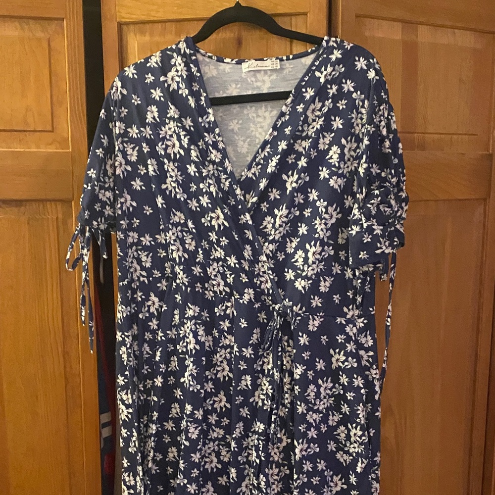 Amazon Navy Floral Midi Dress